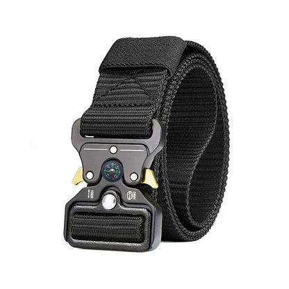 Men's Army Tactical Belt – Multifunctional Nylon Canvas Woven Belt for Outdoor Hunting, Mountaineering & Trouser Use