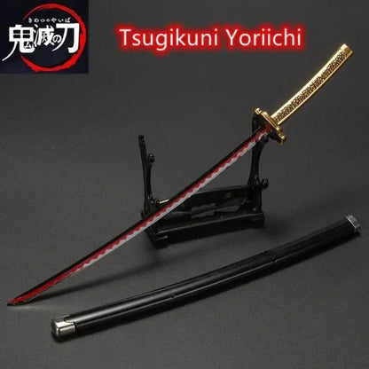 25cm Demon Slayer Metal Katana Sword Toy – Tanjirou Ghost Killer Anime Cosplay Prop & Home Decor Collection