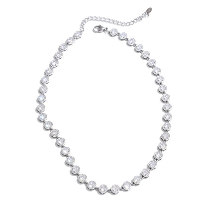 NiNice 316L Stainless Steel Jewelry Set – Colorful Cubic Zirconia Necklace and Bracelet, Exquisite Luxury Fashion Design