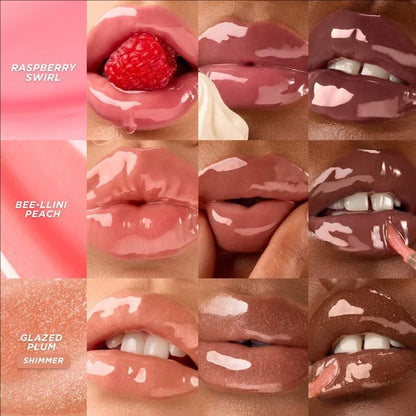 Gisou Autumn/Winter Limited Edition Lip Oil Gloss — Long-Lasting Moisturizing, Plumping & Exfoliating Milky Mocha Lip Care