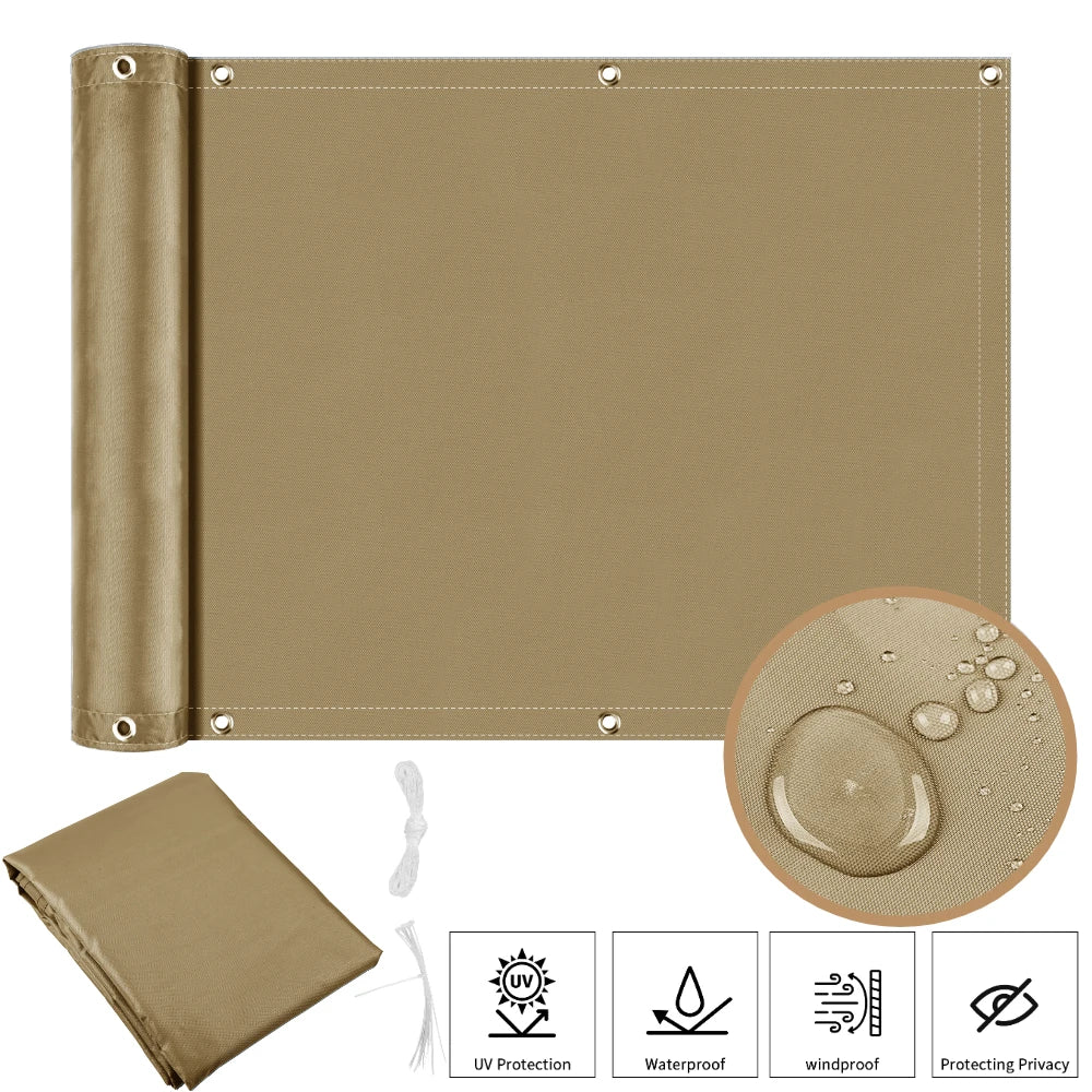 Balcony Privacy Screen – Waterproof UV Protection Shade Cloth for Patio, Garden & Pool