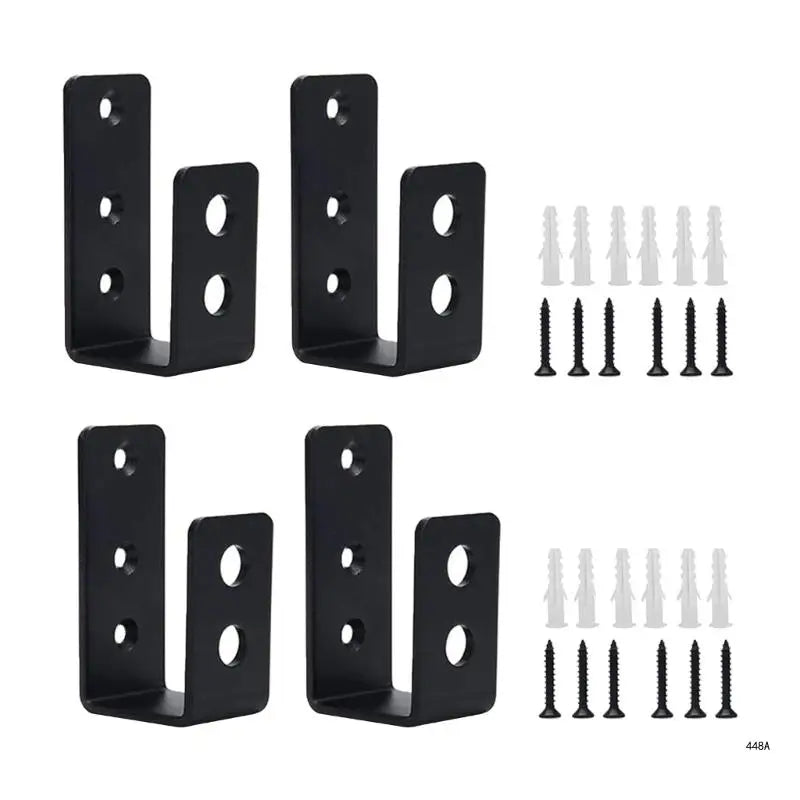 Door Barricade Security Clamps - U-Shaped Door Lock Brackets Set for Home, Barn, Shed, Garage & Gate Protection