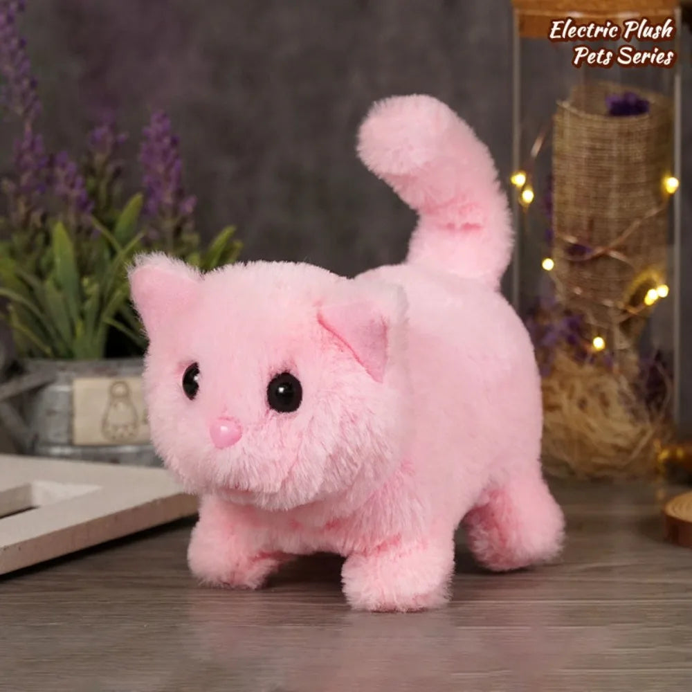 Simulated Robot Kitten Plush Toy - Interactive Walking & Wagging Electric Pet for Kids