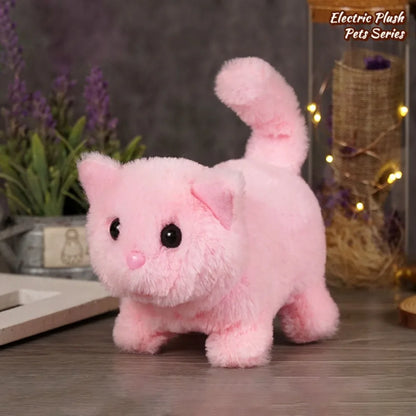 Simulated Robot Kitten Plush Toy - Interactive Walking & Wagging Electric Pet for Kids