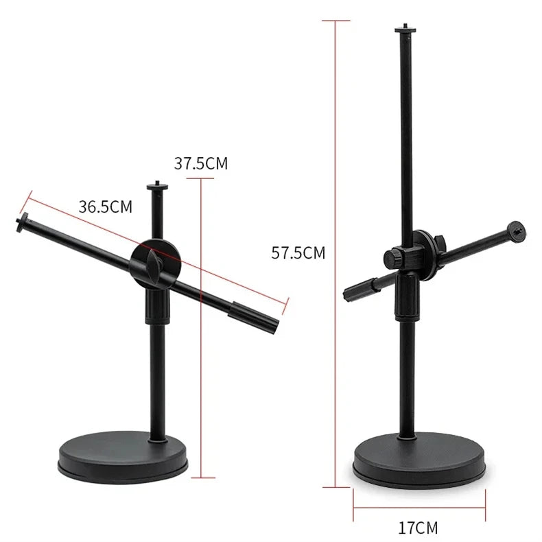 Overhead Tripod with Ring Light and Tabletop Stand, Mobile Phone Holder, Boom Arm for Nail Art and Photography