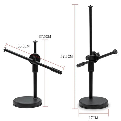Overhead Tripod with Ring Light and Tabletop Stand, Mobile Phone Holder, Boom Arm for Nail Art and Photography