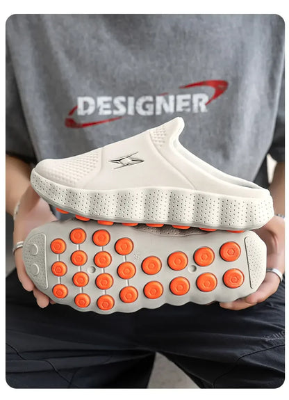 2026 Oversized Closed-Toe Slides - Thick Platform Sole Comfort Walking Slippers with Shock Absorption & Strong Grip