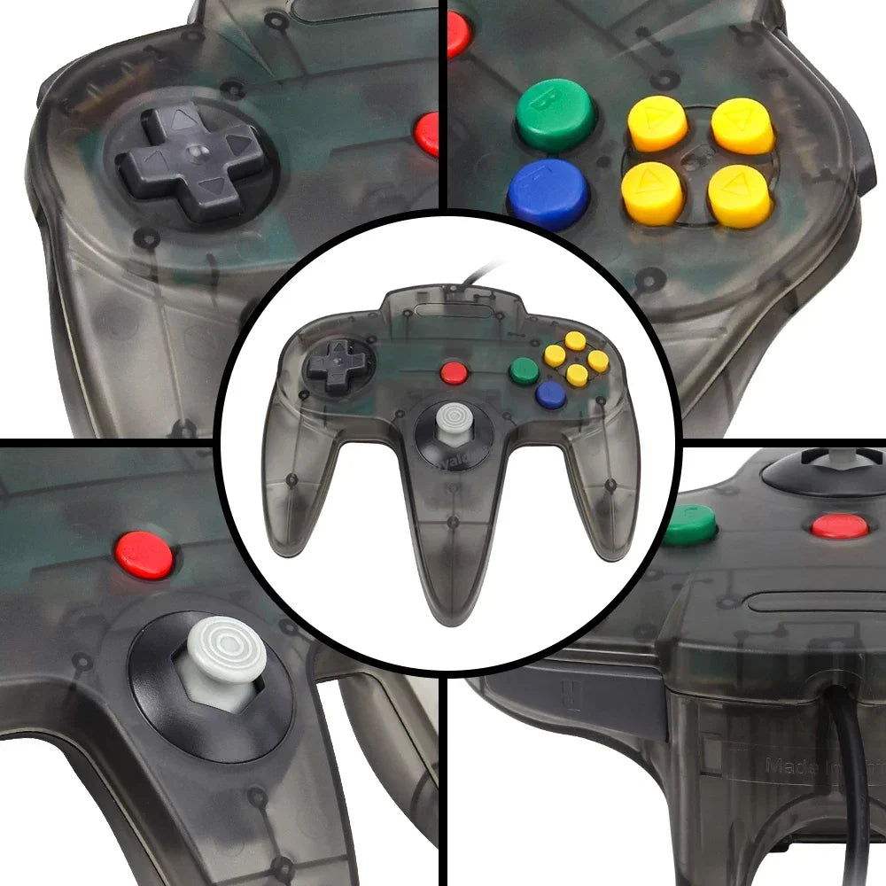 Wired Transparent N64 Gamepad Controller – Joystick for Nintendo 64 Console Accessories