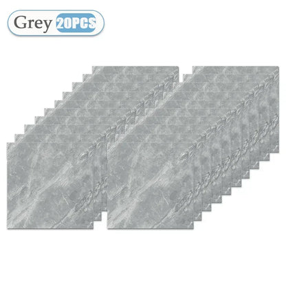 Self Adhesive Tile Wallpaper Stickers - 10/20/40PCS Waterproof 30x30cm Floor Decals for Kitchen, Bathroom & Home Decor