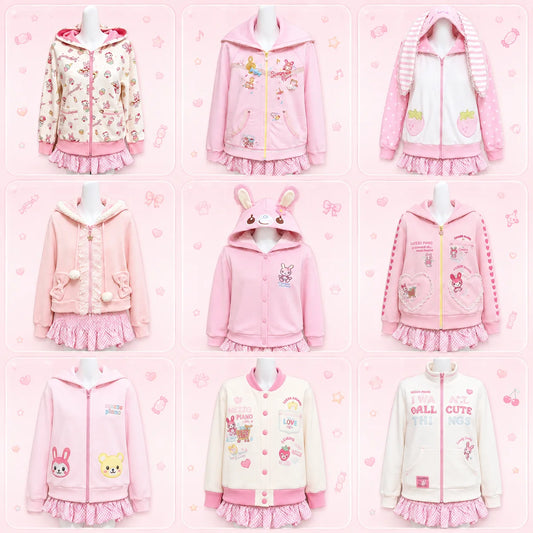 Cute Printed Cardigan - Y2K Fairy Grunge Ruffle Patchwork Harajuku Outerwear