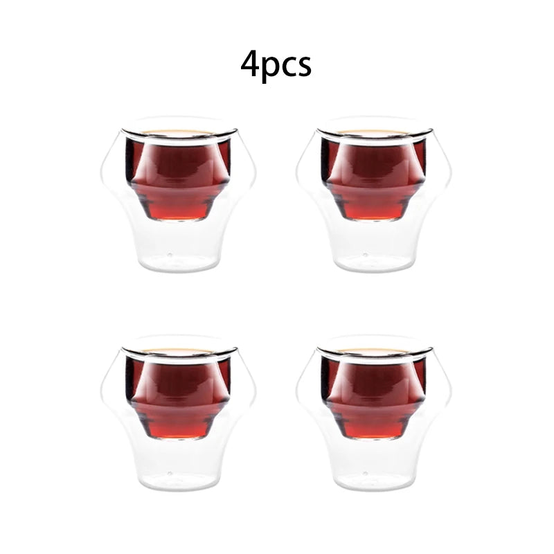 MHW-3BOMBER Double Wall Glass Espresso Cups – Anti-Scald Reusable Tea & Coffee Mugs for Home or Barista Use
