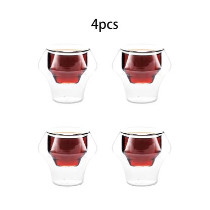 MHW-3BOMBER Double Wall Glass Espresso Cups – Anti-Scald Reusable Tea & Coffee Mugs for Home or Barista Use