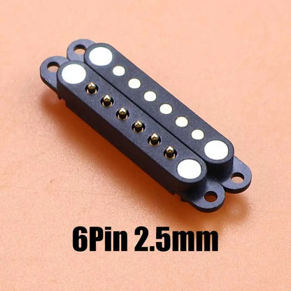 DC Magnetic Pogo Pin Connector - 2–8 Pin Spring-Loaded Male/Female Power Socket, 2.5/2.54/2.8mm Spacing