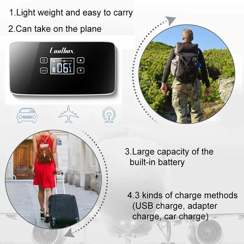 10400mah  Mini Refrigerator – High Power Insulin and Pill Box with 0-18°C Cooling, USB Charging Refrigerated Incubator