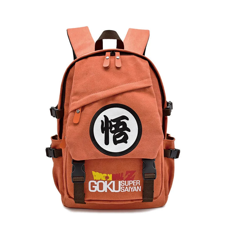 One Piece & Naruto Anime Canvas Backpack — School Shoulder Bag for Primary & Secondary Students, Gift Idea