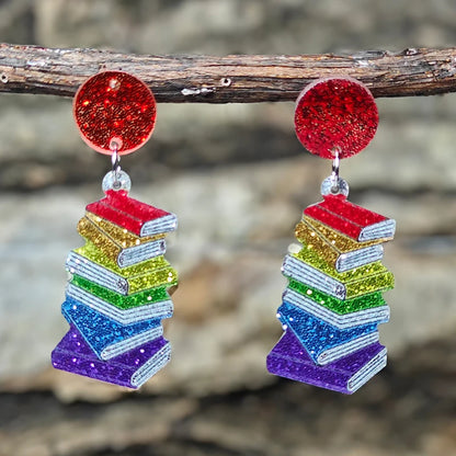 Teacher’s Day Acrylic Earrings - Cute Cat Dog Books Design Jewelry Gift for Teachers and Students