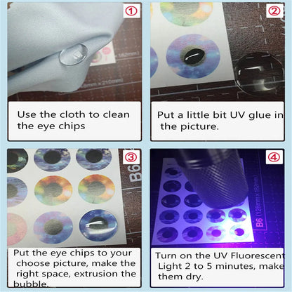 50 Pairs Glass Eye Chips – DIY Blythe Doll Eye Accessories for Customization & Modification