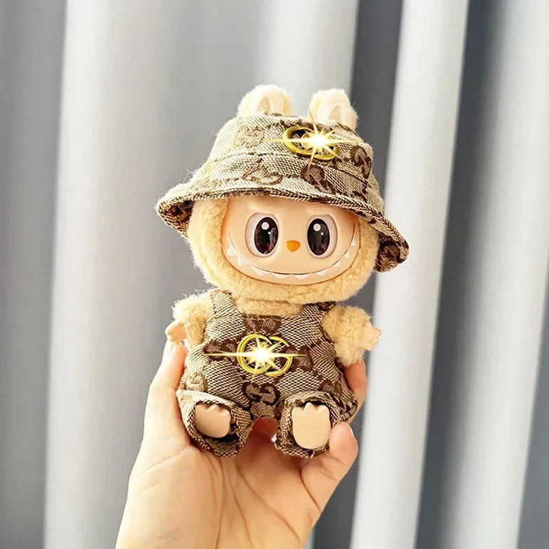 Anime Labubu Doll Clothes — Fashion Overalls for Labubu Idol V1/V2, 15/17cm Plush Doll Clothing Accessories, In Stock