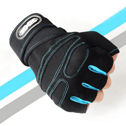 Heavyweight Gym Training Gloves — Men & Women Half-Finger Non-Slip Weightlifting Gloves with Wrist Support