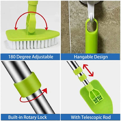 Triangle Telescopic Sponge Glass Wiper - Multifunctional Cleaning Tool for Bathroom, Kitchen & Floor Surfaces