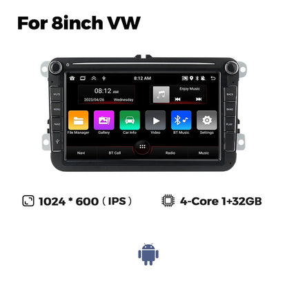 Android 13 Wireless CarPlay Multimedia Player – 7/8/9" IPS Screen GPS & WiFi Car Radio for VW Passat, Golf, Polo, Jetta & Skoda