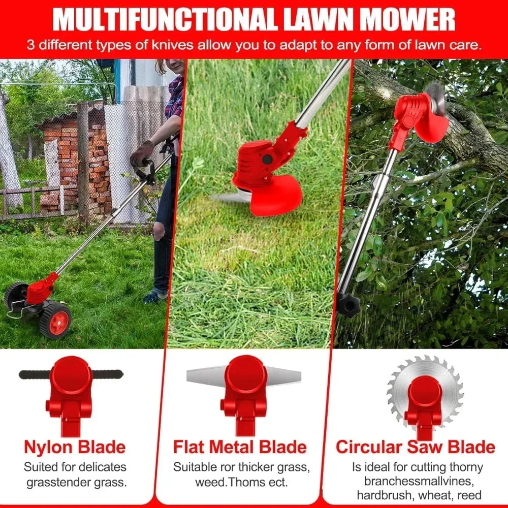21V 4.0Ah Cordless Lawn Mower — Battery Powered Trimmer, Brush Cutter & Lawn Care Tool