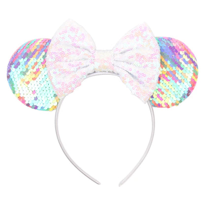 Disney Cartoon Mouse Ears Headband - Sequin Bow Hair Accessory for Girls, Birthday Parties & Cosplay