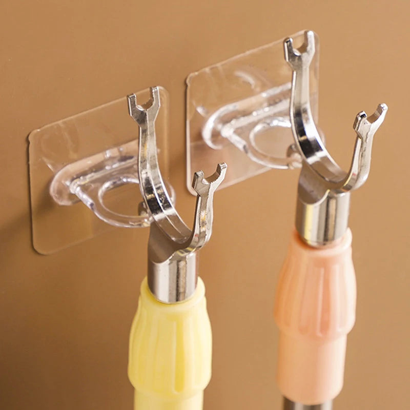 5/10PCS Transparent Ring Hooks – Perforation-Free Waterproof & Rust-Resistant Storage for Bathroom and Toilet Supplies