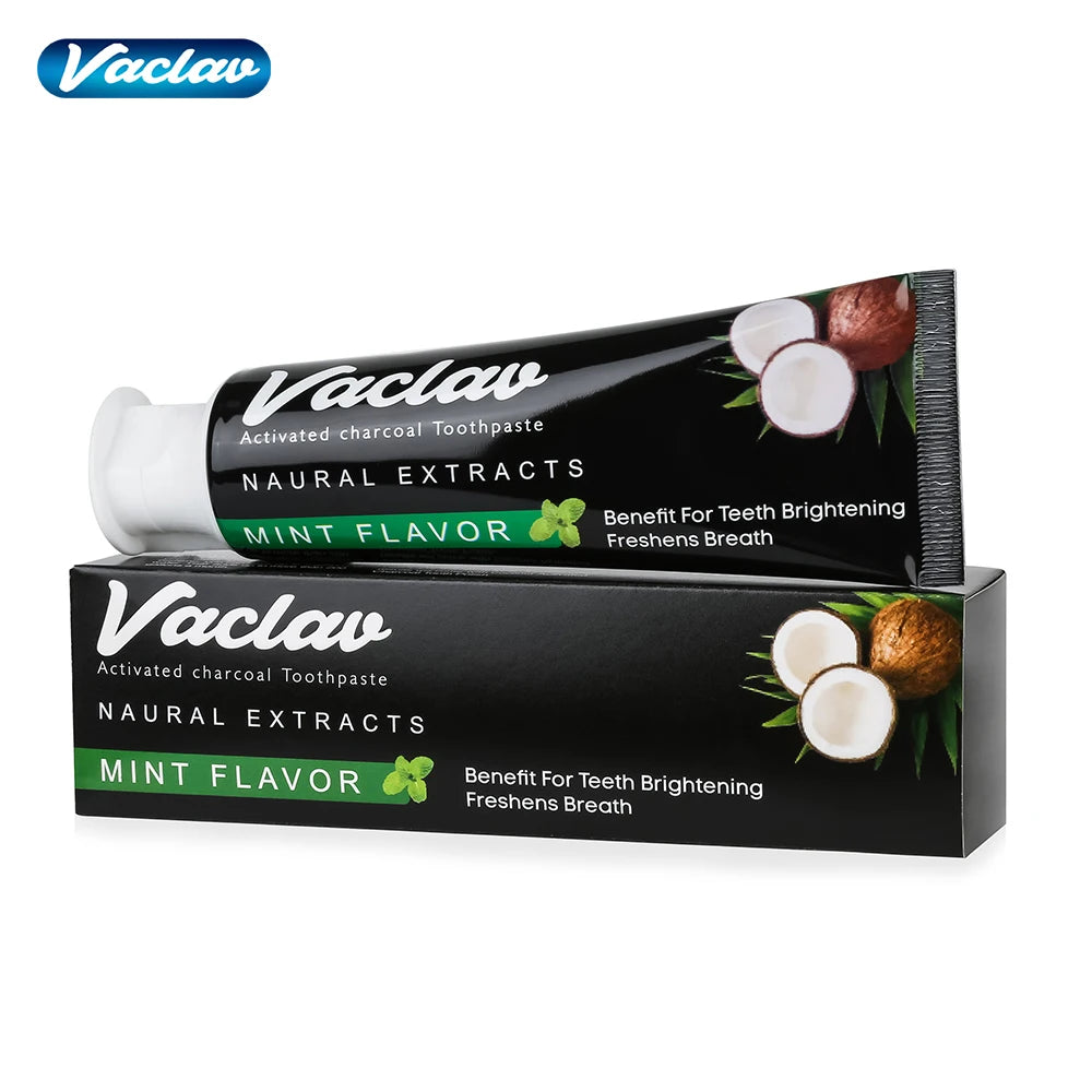 Activated Charcoal Mint Toothpaste – Natural Teeth Whitening, Plaque Removal, No Artificial Colors