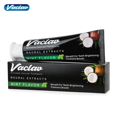 Activated Charcoal Mint Toothpaste – Natural Teeth Whitening, Plaque Removal, No Artificial Colors