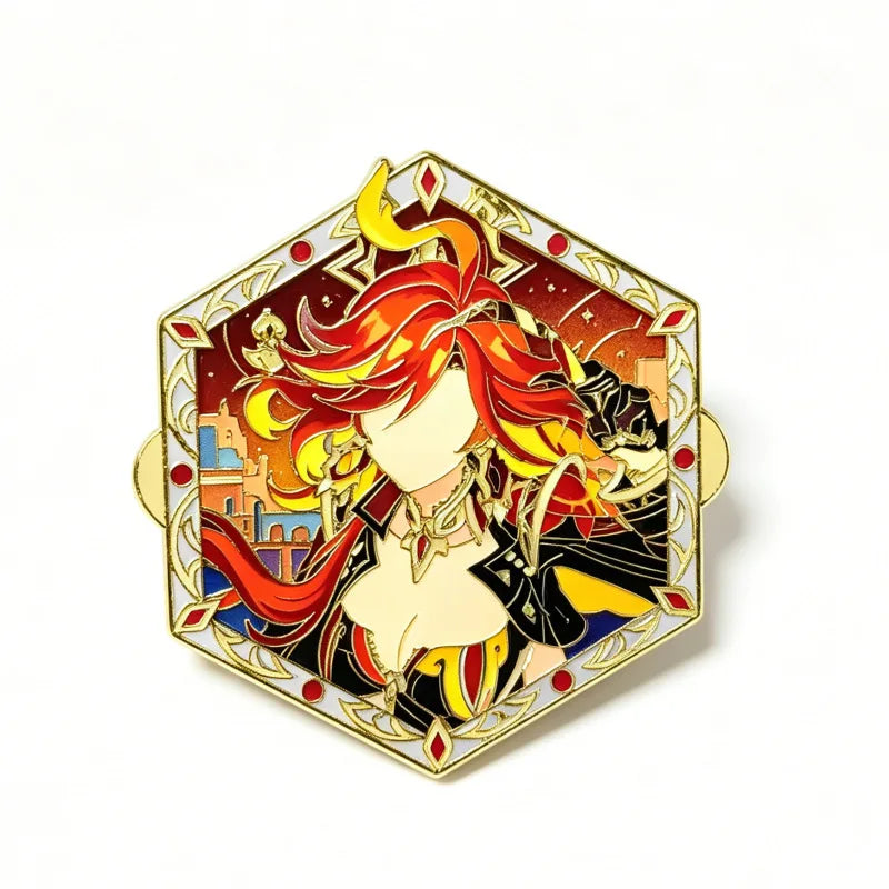 Honkai Star Rail & Genshin Impact Character Pins - Kawaii Metal Cosplay Brooch Badges for Fans