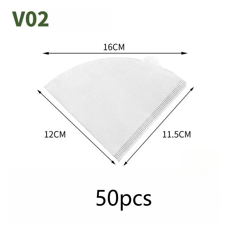 50/100pcs Disposable Cone Coffee Filter Paper – Easy Pour Over Drip Filters for Coffee Machines & Tea Brewing
