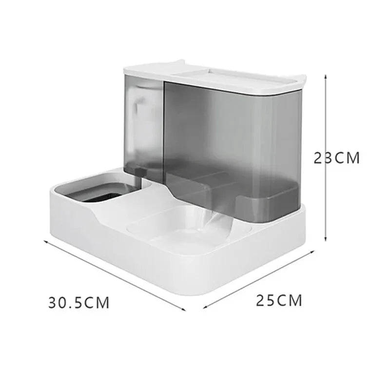 Large Capacity Automatic Cat Food Dispenser with Drinking Water Bowl - Wet and Dry Separation Pet Food Container - Convenient Pet Supplies