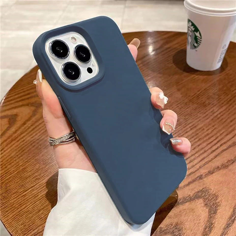 Liquid Silicone iPhone Case – Soft Shockproof Back Cover for iPhone 16/15/14/13/12/11 Pro Max