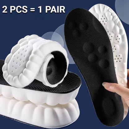 4D Massage Shoe Insoles — Super Soft Latex Sports Insoles with Arch Support, Orthopedic Inserts for Running & Basketball Shoes, Unisex