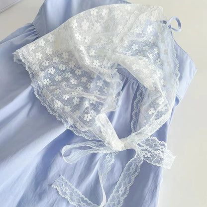 White Woven Floral Lace Hair Scarf Wrap – Retro Triangle Headscarf, Travel & Photo Hat, Hair Accessories for Women