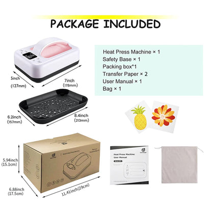 7x5 Portable Heat Press Machine – Fast Heating Sublimation Press for T-Shirts, Beginner & Home Business Friendly