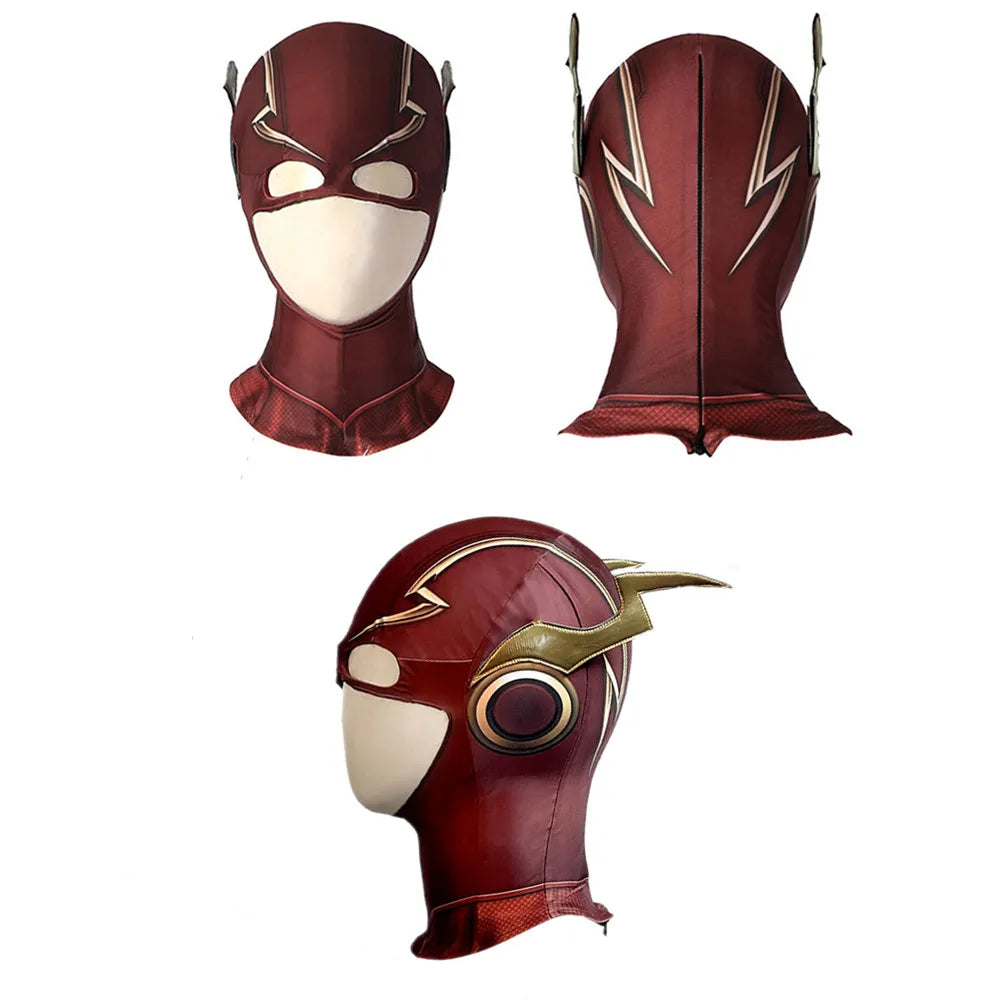 Red Barry Allen Cosplay Costume – Adult Men’s Halloween Bodysuit & Headgear, Zentai Jumpsuit for Comic Con