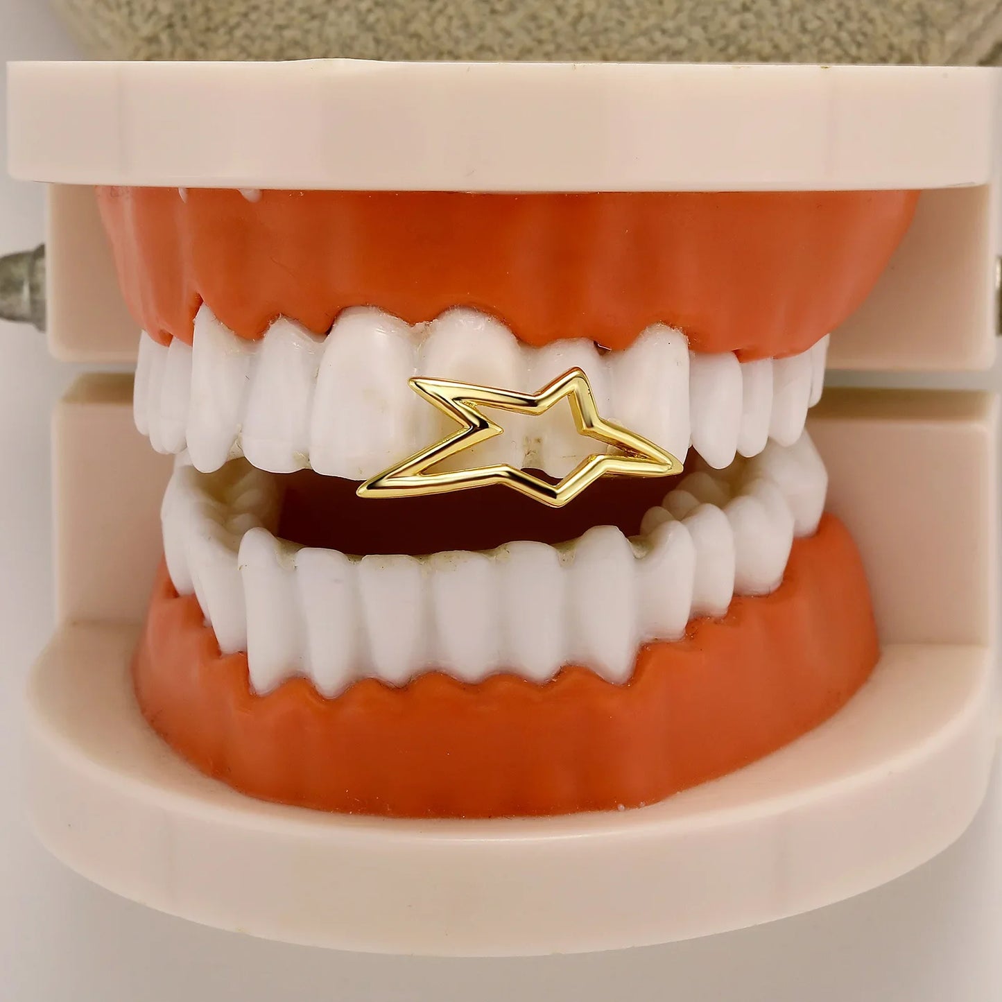 Y2K Cyber Punk Tooth Caps - Glossy Geometric Star Pentagram Grillz Jewelry for Men & Women