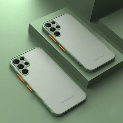 Armor Matte Shockproof Phone Case - Hard Bumper Protective Cover for Samsung Galaxy S24 S23 S22 S21 Ultra Plus A54 A53 A52 A32 A14 A13 A12