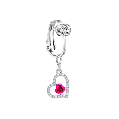 Faux Butterfly Leaves Belly Piercing – Dangling Clip-On Fake Navel & Cartilage Earring for Umbilical Piercing