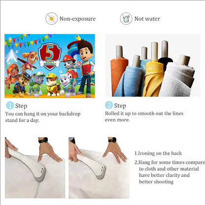 Paw Patrol Birthday Decorations Set – Custom Number Backdrop Banner & Photo Props for Party, Baby Shower & Photography Background