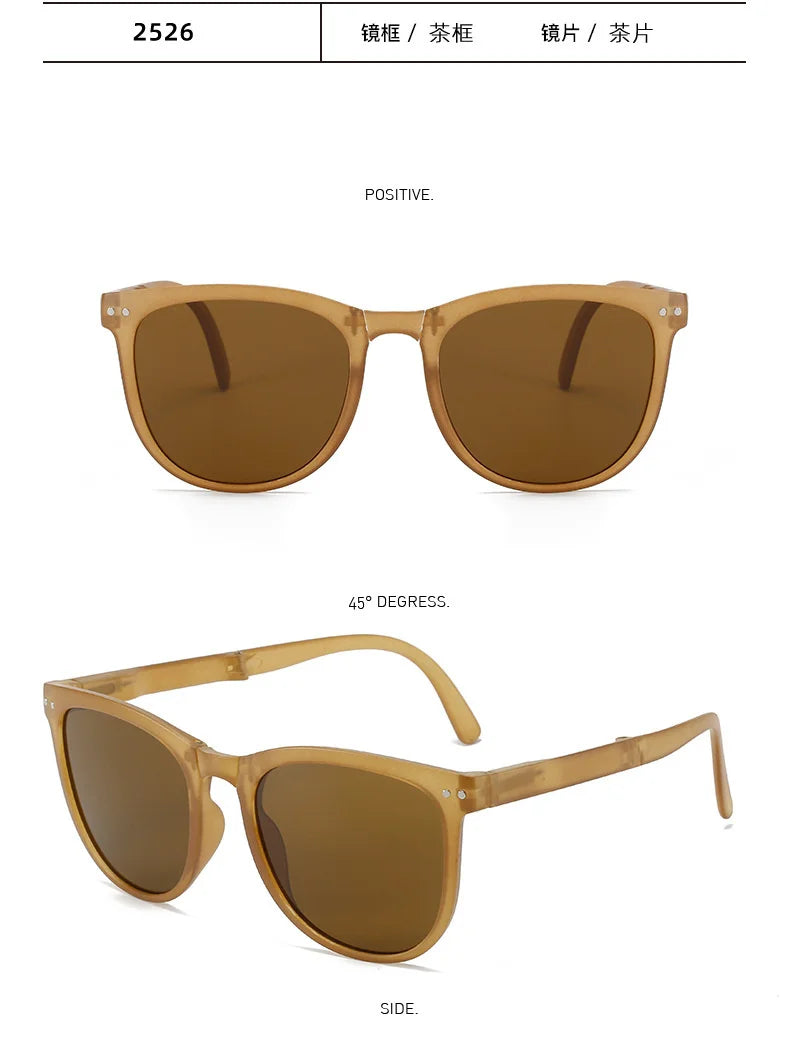 UV400 Polarized Folding Sunglasses – Anti-UV Oval Frame for Men & Women