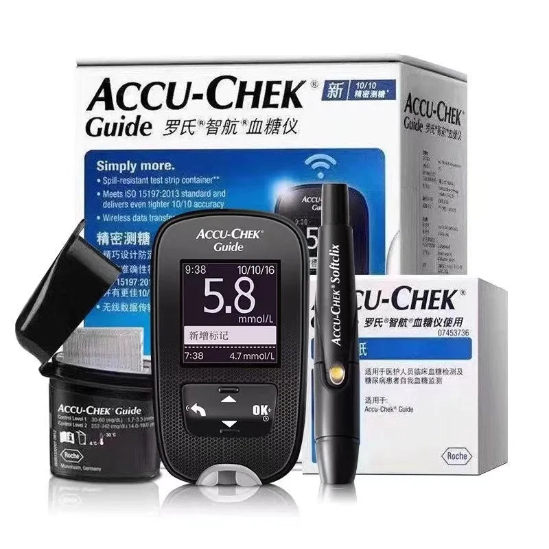 Accu-Chek Guide Blood Glucose Test Kit - Glucose Test Strips, Lancets and Blood Sampling Needles for Blood Sugar Monitoring