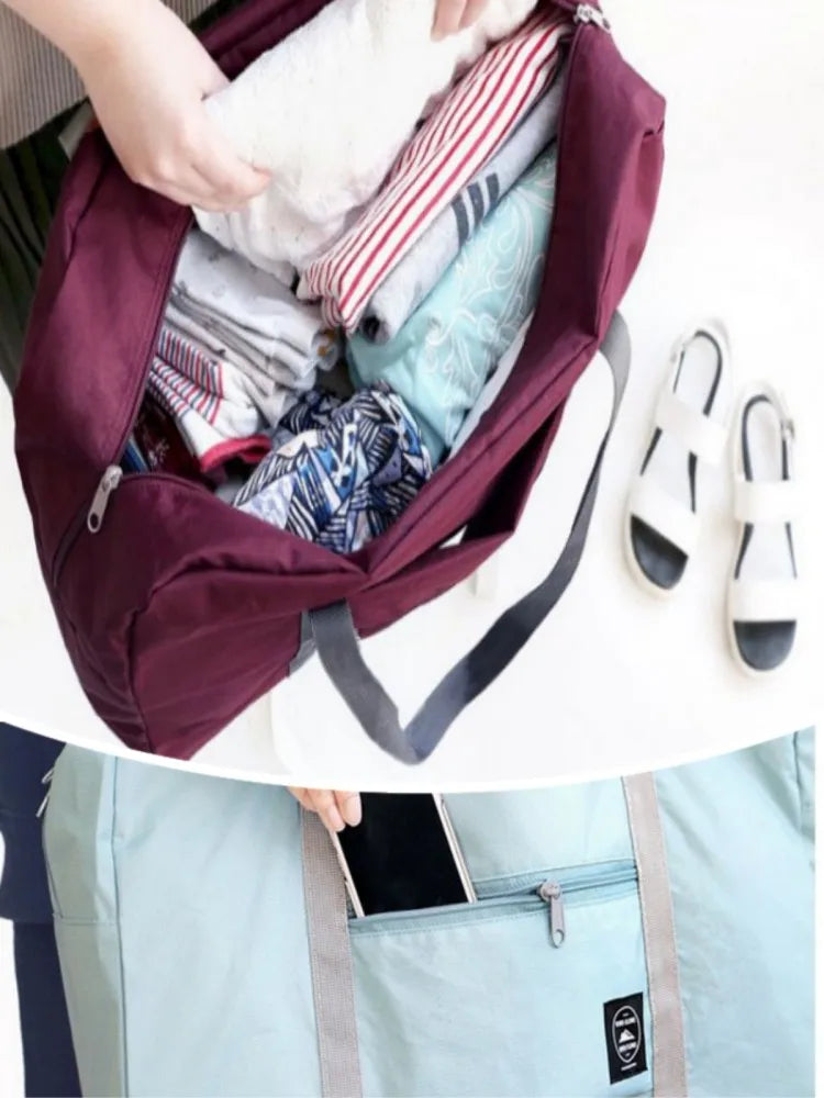 Foldable Travel Duffel Bag – Lightweight Large Capacity Carry-On for Women & Girls, Sports & Weekend Trips