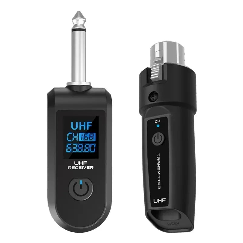 UHF Wireless Microphone Adapter – XLR Transmitter & Receiver for Dynamic Mics, Guitar, Audio Mixer & PA System