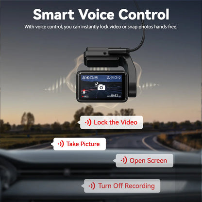 REDTIGER A4 4K Dash Cam Front & Rear – GPS, 5G WiFi, Touch Screen, Night Vision, 24H Parking Mode & Voice Control Drive Recorder