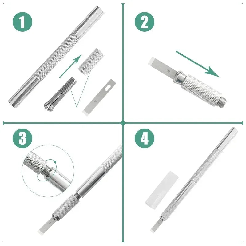 100/20pcs #4 Metal Scalpel Blades – DIY Engraving, Wood Carving & Sculpture Knife Replacement Cutting Tools