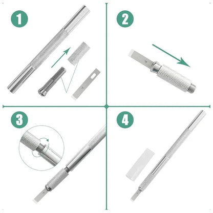 100/20pcs #4 Metal Scalpel Blades – DIY Engraving, Wood Carving & Sculpture Knife Replacement Cutting Tools