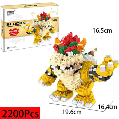 Super Mario Bros Building Block Figures – Mario, Luigi, Yoshi & Bowser Toy Set for Kids